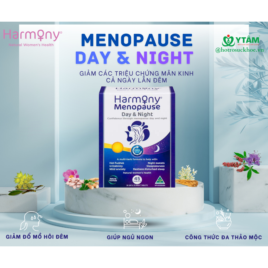 Viên uống hỗ trợ giảm triệu chứng mãn kinh Harmony Menopause Day & Night