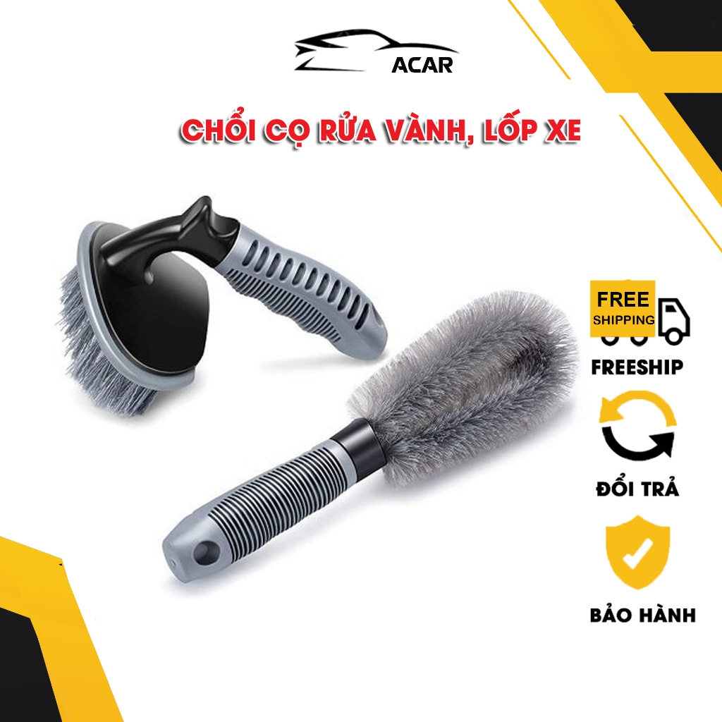 Bộ Chổi Cọ Rửa Lốp Ô Tô, Cọ Rửa Vành Ô Tô, Mâm Ô Tô, Chổi Vệ Sinh Lốp Xe Ô Tô Chuyên Dụng Tay Cầm Ch