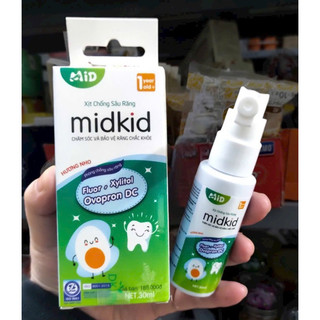 Xịt chống sâu răng Midkid cho bé giảm ố vàng, phòng sâu răng, mủn răng chai 30ml