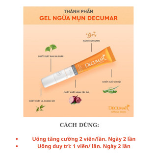 Gel Decumar hết mụn viên hết thâm sẹo tuýp 20g