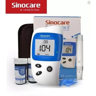 Máy đo đường huyết Sinocare Safe Accu 2 Tặng 10 kim 10 que thử