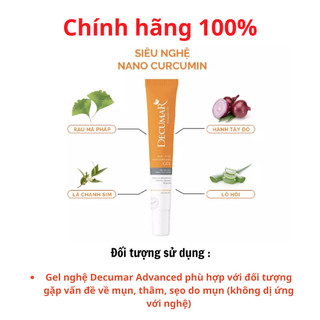 GEL NGỪA MỤN DECUMAR ADVANCED - hết mụn viêm hết thâm sẹo 20g