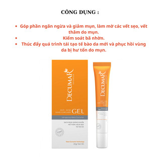 GEL NGỪA MỤN DECUMAR ADVANCED - hết mụn viêm hết thâm sẹo 20g