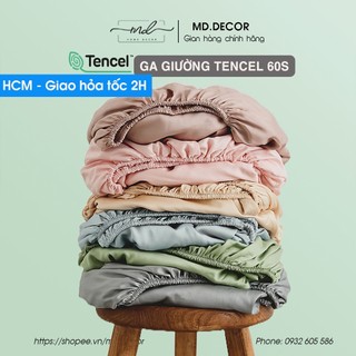 Ga trải giường Lụa Tencel 60s màu trơn MD.DECOR - Bedding kích thước drap nệm M4 M6 M8