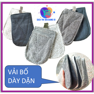 1 cặp 2 miếng nhấc nồi cách nhiệt vải bố dày dặn