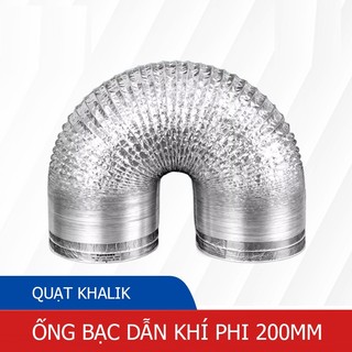 2m Ống bạc đường kính 200mm dùng với máy hút mùi, quạt thông gió cao cấp