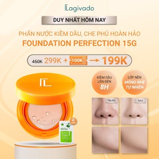 Phấn nước che khuyết điểm, kiềm dầu 24h Lagivado Perfection Cushion Foundation - 15g