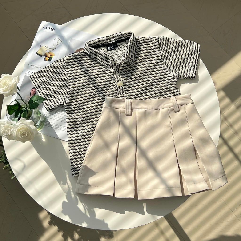 TALY - Chân váy mini xếp li Stella