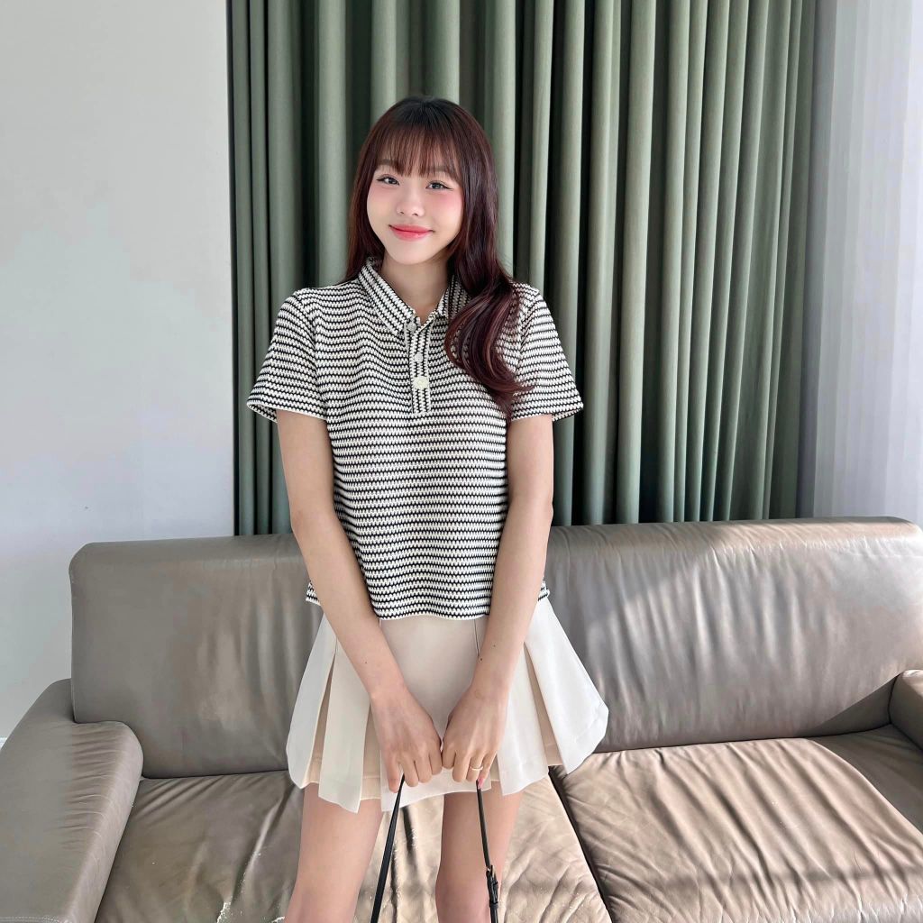 TALY - Chân váy mini xếp li Stella