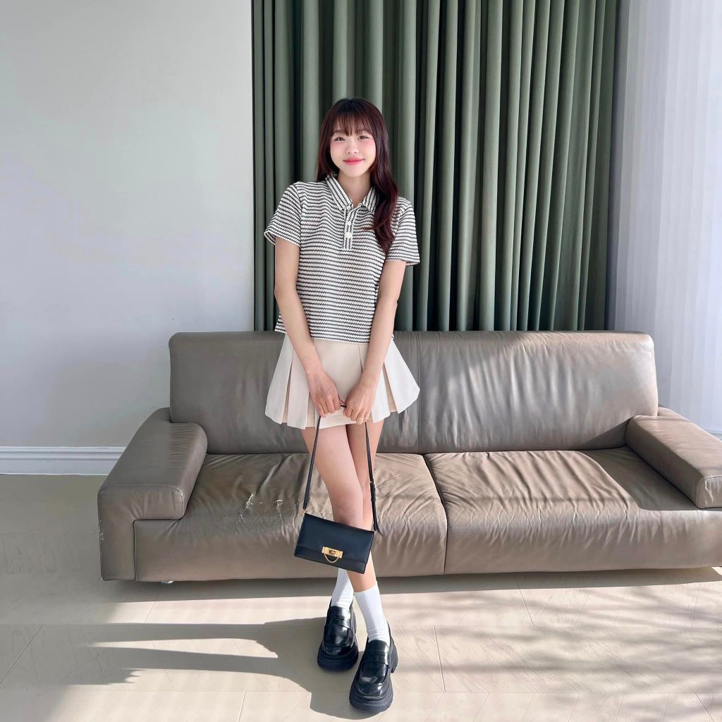 TALY - Chân váy mini xếp li Stella