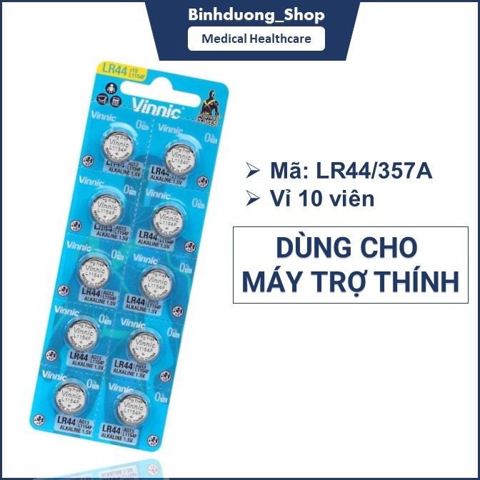 Vỉ 10 viên Pin máy trợ thính R13/LR44