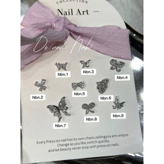 Charm bươm bưom đá ab2 phụ kiện nail nabi - charm nail cao cấp bạc ab2 trang trí trí móng tay hình bươm bưom