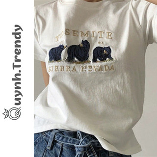 Áo Thun Nữ Baby Tee YOSSEMITE Borip Co Dãn Ôm Body Cổ Tròn Tay Ngắn Dáng Dài Họa Tiết Quynh Trendy A36