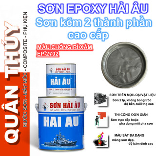 Sơn kẽm chuyên dụng EPOXY HẢI ÂU - Đủ màu ( Bộ 1L, 2 lon gồm 800ml sơn và 200ml keo)