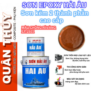 Sơn kẽm chuyên dụng EPOXY HẢI ÂU - Đủ màu ( Bộ 1L, 2 lon gồm 800ml sơn và 200ml keo)