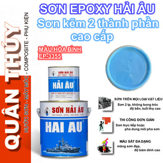 Sơn kẽm chuyên dụng EPOXY HẢI ÂU - Đủ màu ( Bộ 1L, 2 lon gồm 800ml sơn và 200ml keo)
