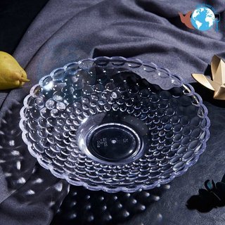 Đĩa thủy tinh đựng hoa quả, mâm bồng thủy tinh mẫu chấm bi cao cấp