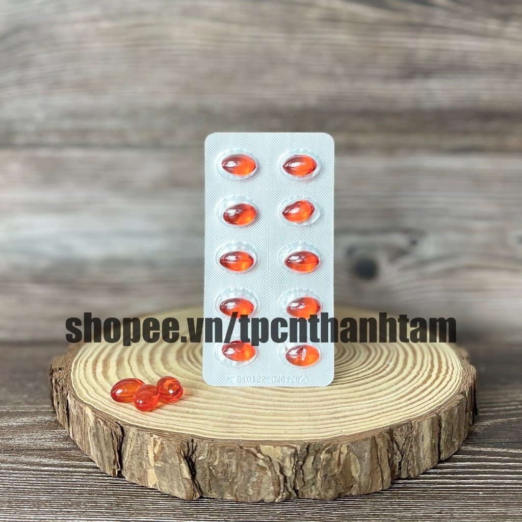 Viên uống VITAMIN E ĐỎ USA bổ sung vitamin E giúp làm đẹp da, trắng da, hồi phục da nhăn nheo- Hộp 100 viên