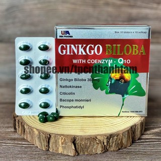 Viên uống bổ não GINKGO 360 Natto giúp tăng cường trí nhớ, tăng tuần hoàn máu não, ngừa tai biến – HỘP 100 viên (Đỏ)