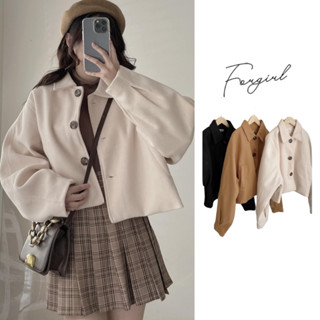 Áo khoác dạ Forgirl áo dạ ép nữ 2 lớp cổ bẻ tay bồng dáng croptop basic siêu xinh T023