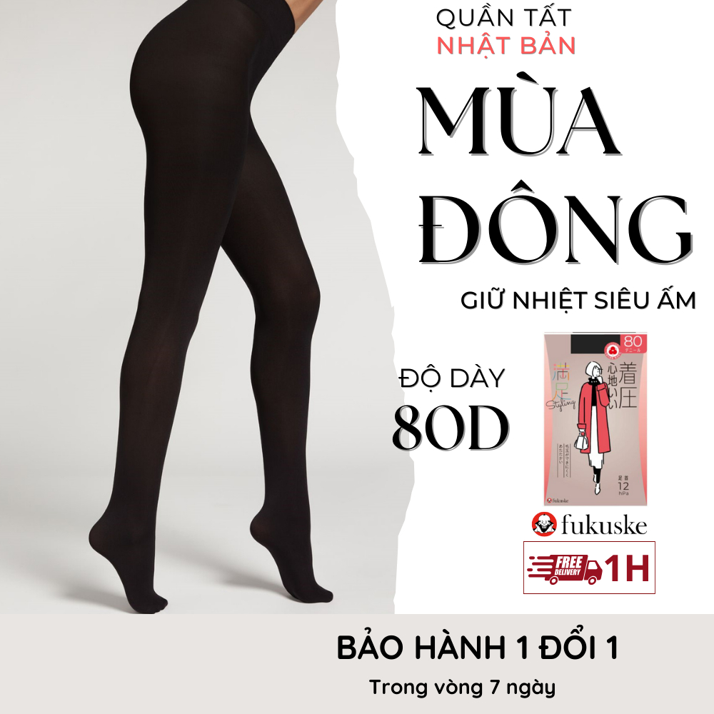 Quần Tất Nữ Nhật Bản Fukuske Độ Dày 80D Giữ Nhiệt Độ Bó 12Pha Bó Form Gọn Chân Thích Hợp Dùng Mùa Đông