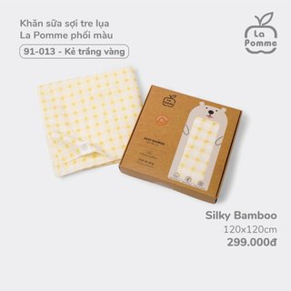 Khăn tắm cho bé sơ sinh, khăn đa năng La pomme chất liệu sợi tre mềm mịn hộp một chiếc kích thước 120cmx120cm