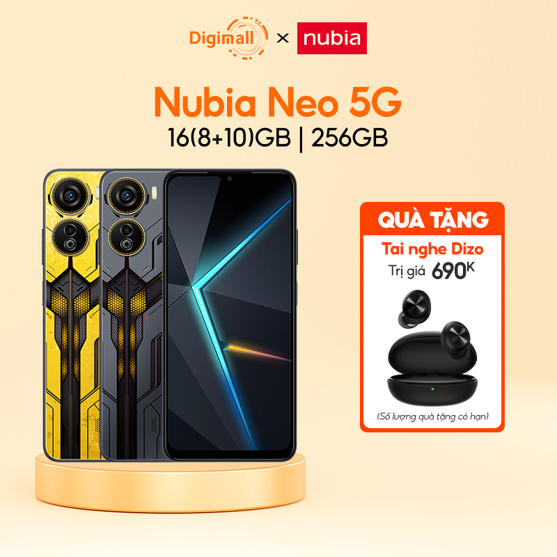 Điện thoại Gaming Nubia Neo | 18GB/256GB | 6.6'' FHD+ 120Hz | Unisoc T820 | Sạc 22.5W | Hàng Chính Hãng