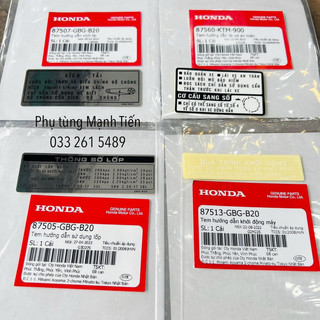 Tem thông số chính hãng Honda Việt Nam