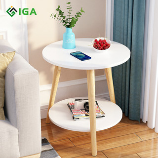 Bàn trà sofa kệ đầu giường 2 tầng chân sồi decor phòng kiểu Hàn chính hãng IGA- GP54