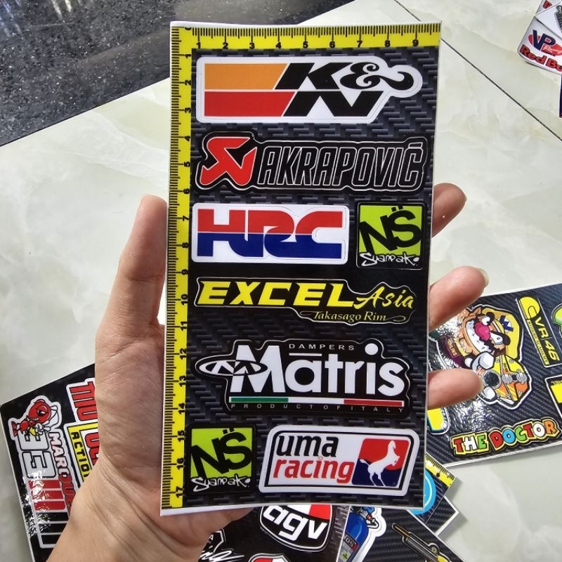 set logo mini nhãn hiệu xe máy 10x18cm