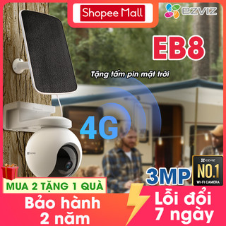  tại video Camera EZVIZ EB8 sử dụng sim 4g không dùng wifi, pin sạc 10400mah kèm tấm pin, âm thanh 2 chiều