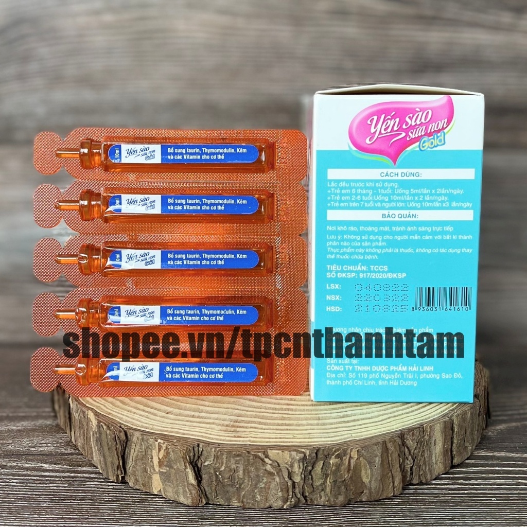 Siro ăn ngon Yến Sào Sữa Non giúp bé tăng khả năng hấp thu, tăng cường sức đề kháng, giảm biếng ăn, tăng cân- Hộp 20 ống