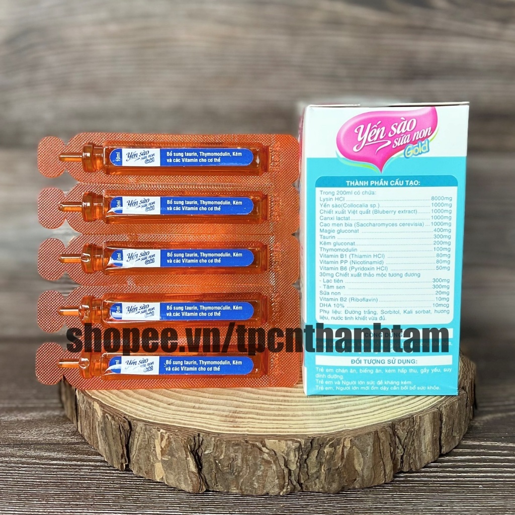 Siro ăn ngon Yến Sào Sữa Non giúp bé tăng khả năng hấp thu, tăng cường sức đề kháng, giảm biếng ăn, tăng cân- Hộp 20 ống