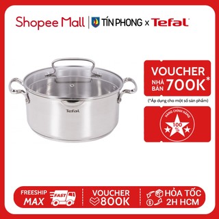 Nồi inox nắp kính Tefal Duetto Plus -Dùng cho mọi loại bếp- Chất liệu Inox 304 - Giao hỏa tốc 2H HCM