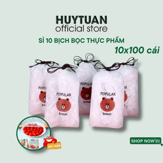 Sỉ 10 bịch (1000 cái) màng bọc thực phẩm, Màng bọc thực phẩm có chun kèm túi rút gấu bảo quản