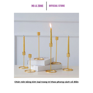 Chân nến bằng kim loại trang trí theo phong cách cổ điển