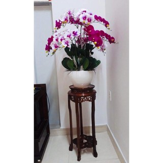 [HCM] Ghế đôn mặt tròn kết hợp giữa gỗ và đá, cao 60cm, thích hợp kê tượng, chậu hoa và các vật dụng trang trí trong nhà