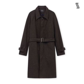 Áo khoác măng tô dạ dài nam SSSTUTTER cổ đức ve vai áo cách điệu cổ điển giấu cúc CITIES COAT