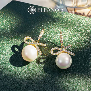 Bông tai cô dâu nữ Eleanor Accessories ngọc trai nhân tạo khuyên tai hình nơ phụ kiện trang sức 3299