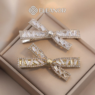 Kẹp tóc mái nữ Eleanor Accessories hình nơ đính đá phong cách Hàn Quốc phụ kiện tóc kẹp tóc 4431