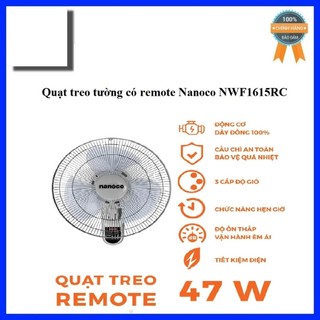 Quạt treo tường có remote nanoco nwf1615rc
