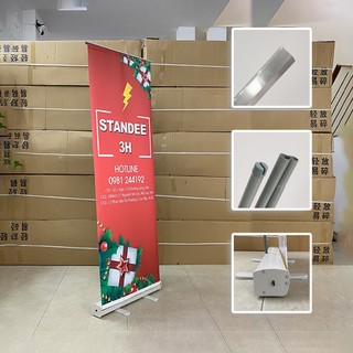 Chân Standee cuốn, Standee Cuốn Nhựa, Nhôm, Inox đa dạng mẫu mã, thiết kế thông minh | 3H