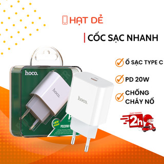 Cốc sạc nhanh hoco c76a plus 1 cổng type-c hỗ trợ sạc nhanh 3a, pd 20w - phukienhatde