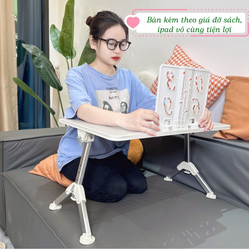 Bàn Học Gấp Mini Kumo Ban Đọc Sách Sinh Viên Để Laptop Đa Năng Xoay 360 Độ