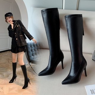 [CAO CẤP] Giày boot cao gót 8 phân da láng ngang gối Korea sành điệu S041