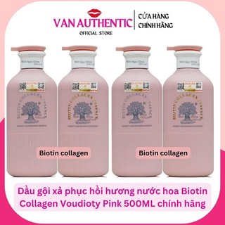 Dầu gội xả phục hồi hương nước hoa Biotin Collagen Voudioty Pink 500ML chính hãng