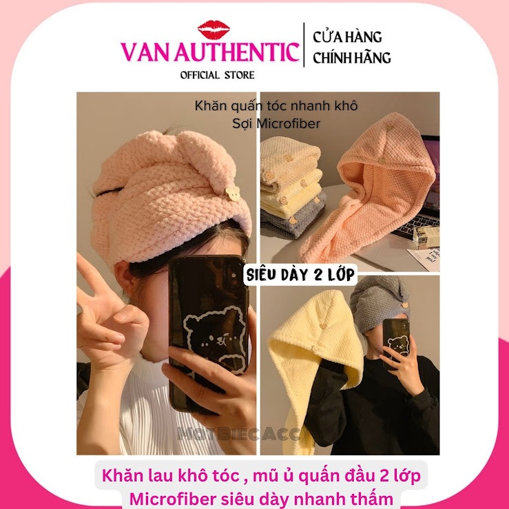 Khăn lau khô tóc lớp Microfiber 2 Lớp