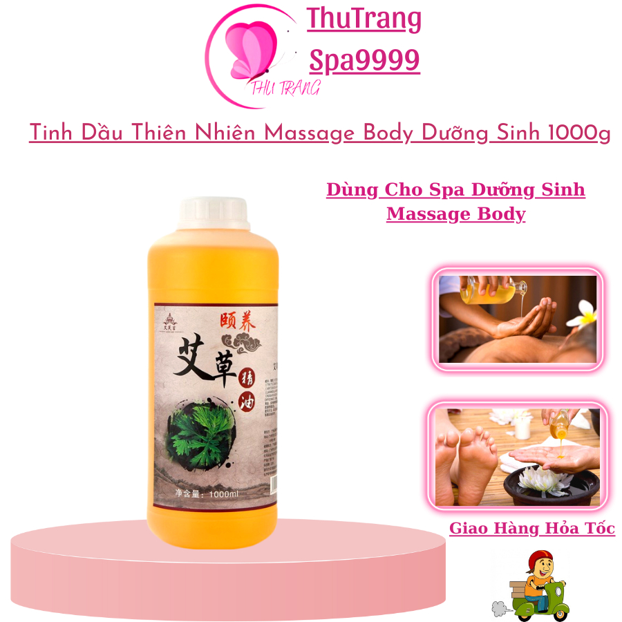 Tinh Dầu Ngải Cứu Già Massage 1000ml | Dầu Vai Gáy Massage Thư Giãn Body Dưỡng Sinh