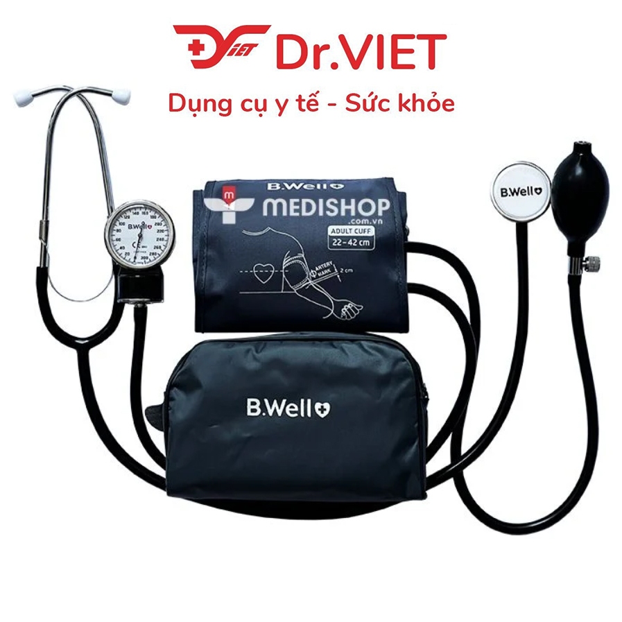 Máy đo huyết áp cơ B.Well Swiss MED-62 -- Thiết bị đo huyết áp tâm trương, tâm thu và nhịp tim