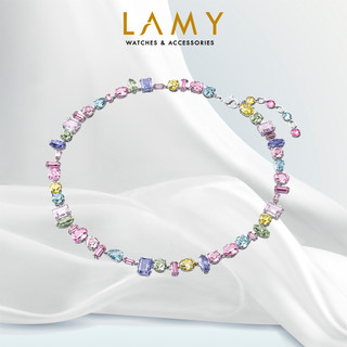 Dây chuyền nữ cde pastel gema mixed cut crystals silver necklace cde6074